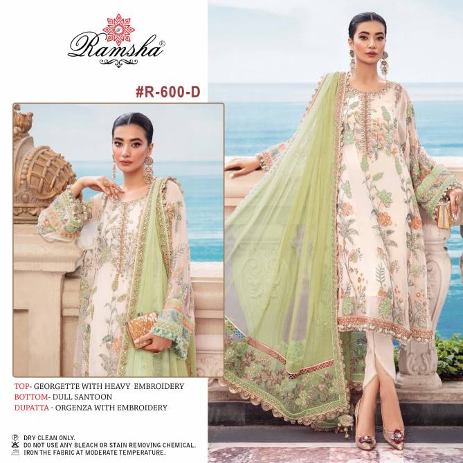 Ramsha R 600 Nx Georgette Pakistani Dress Material Catalog
